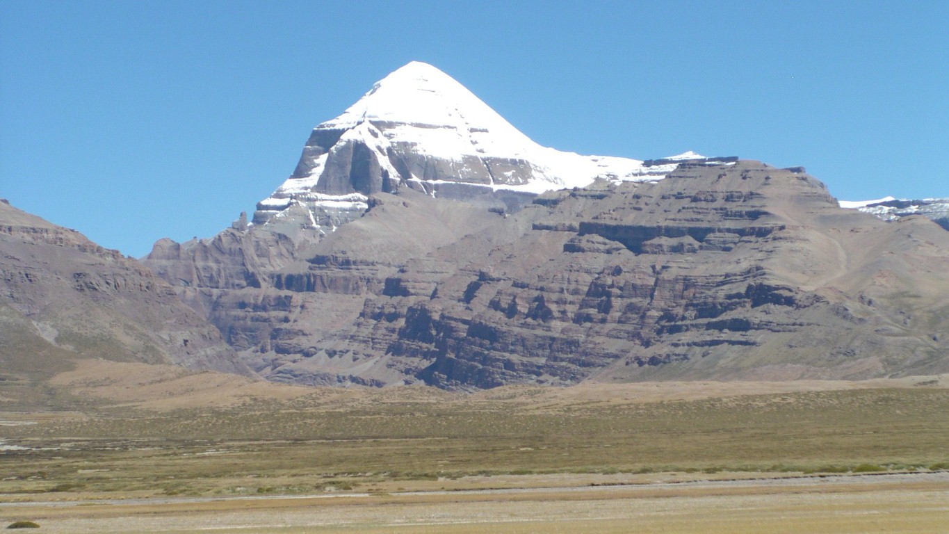 mt kailash.        sacred mountain. its never been climbed.
